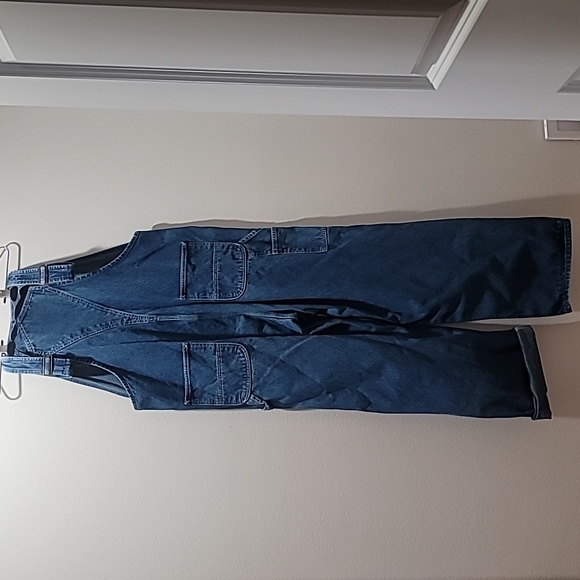 CARHARTT Mens Denim Workwear 90's Blue Jean Overalls 42×32 - Picture 2 of 16